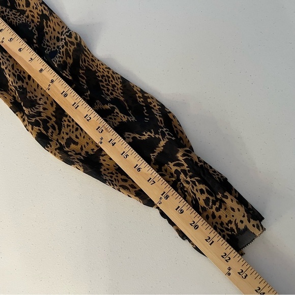 Paige Black Label Womens 100% Silk Cheetah Print Blouse Sheer Black Tan Size S - Picture 10 of 12